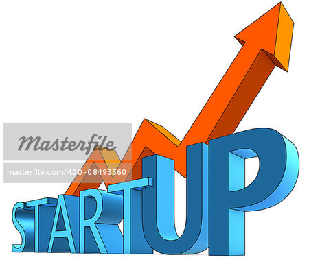 3D illustration of a start up icon