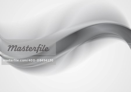 Grey silver smooth waves abstract background. Vector design