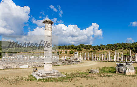 honor column in Ancient Messina, Peloponnes, Messenia, Greece