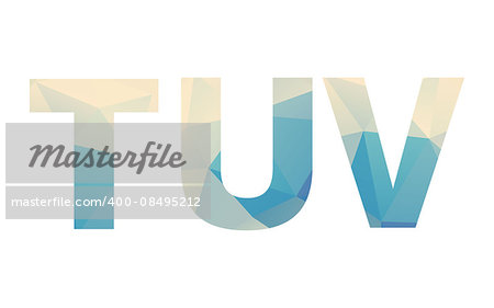 Polygonal isolated bold gradient letters on white