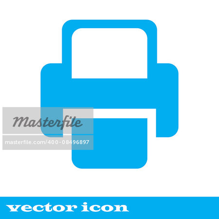 Printer Vector icon. blue icon.