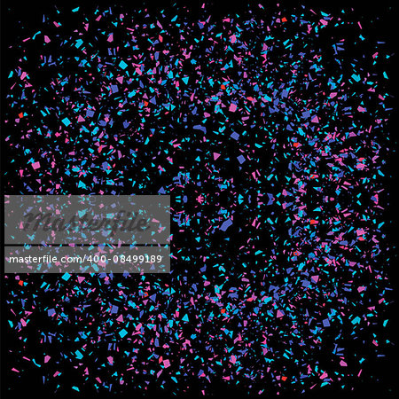 Particles Background. Colorful Confetti Isolated on Black Background.