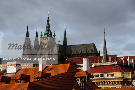 View of winter Prague in Czech republic