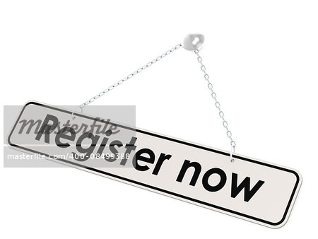 Register now banner image with hi-res rendered artwork that could be used for any graphic design.