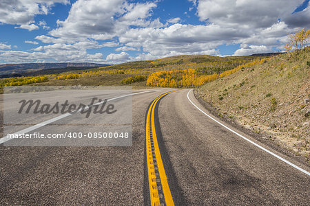 Scenic Byway 12 at the top of Boulder Mountain in Utah, America