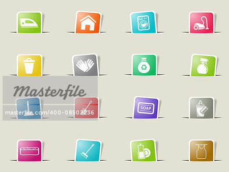 Cleaning service icons set for web sites and user interface