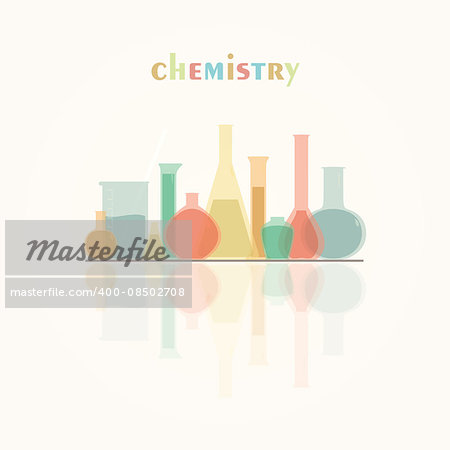 Laboratory glassware vector background Laboratory glassware vector background