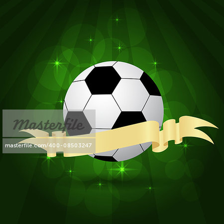 soccer balls on shiny green background, pitch. vector illustration