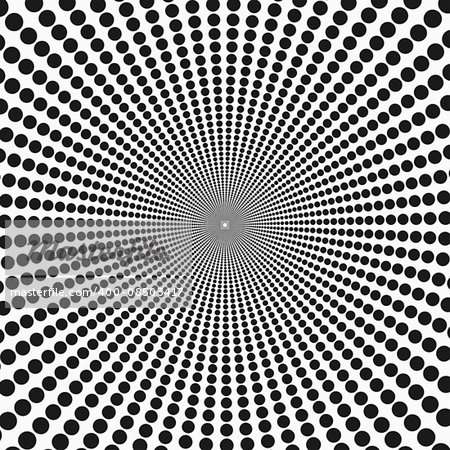 Round abstract background. Illusion pattern with points.