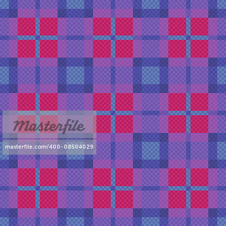 Seamless checkered vector colorful pattern mainly in blue, pink and violet colors