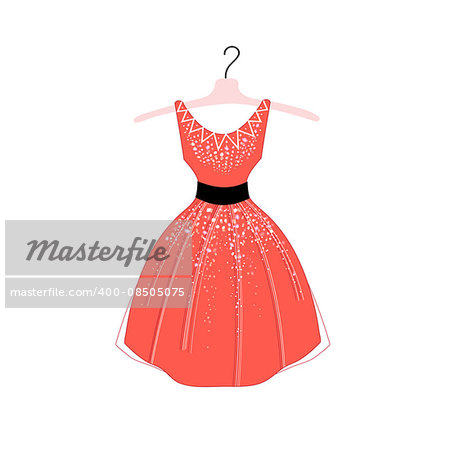 Beautiful illustration of fashionable dress on a white background