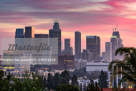 Los Angeles, California, USA downtown skyline.