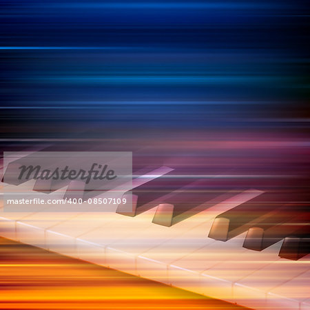abstract blur music background with piano keys