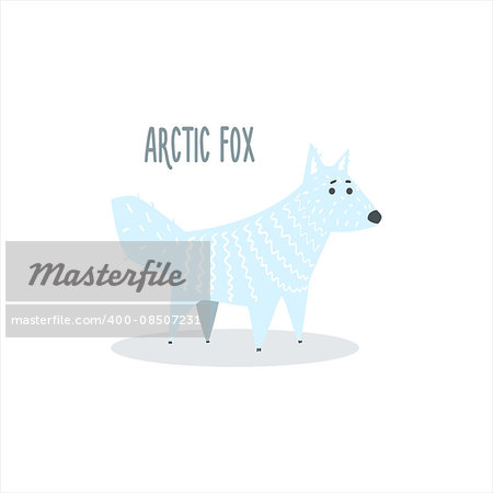 Arctic Fox Drawing For Arctic Animals Collection Of Flat Vector Illustration In Creative Style On White Background