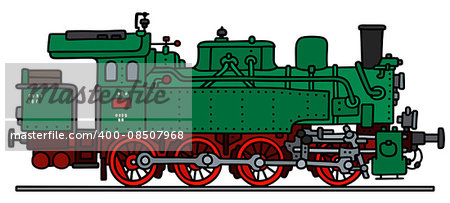 Hand drawing of a classic steam locomotive - not a real type