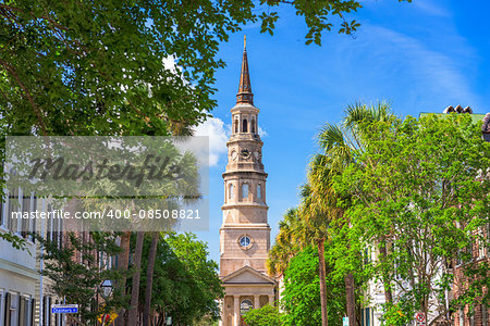 Charleston, South Carolina, USA historic downtown cityscape.