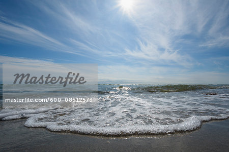 Baltic Sea Beach with Sun, Katholm Beach, Grenaa, East Jutland, Denmark Baltic Sea Beach with Sun, Katholm Beach, Grenaa, East Jutland, Denmark