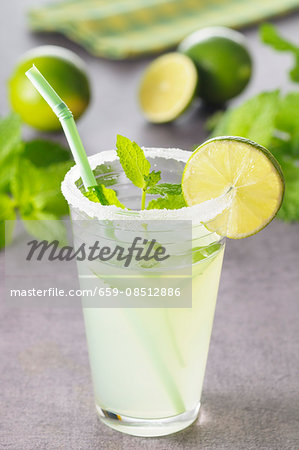 A Mojito (cocktail made with rum, lime juice and mint leaves) A Mojito (cocktail made with rum, lime juice and mint leaves)