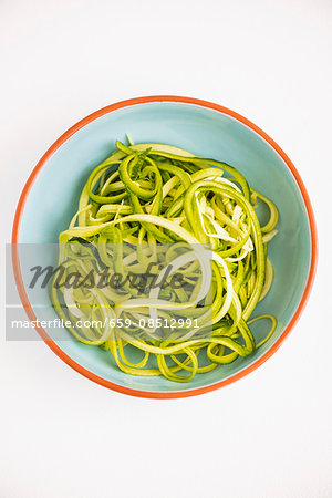 A bowl of courgette pasta A bowl of courgette pasta