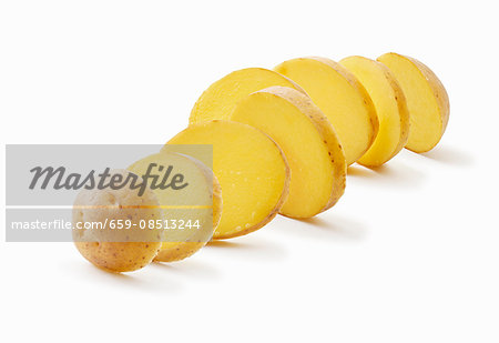 A sliced potato