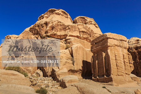 Djinn Blocks, Bab as-Siq (Entrance to the Siq), Petra, UNESCO World Heritage Site, Jordan, Middle East