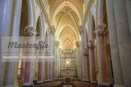 Interior of the Duomo, Erice, Sicily, Italy, Europe