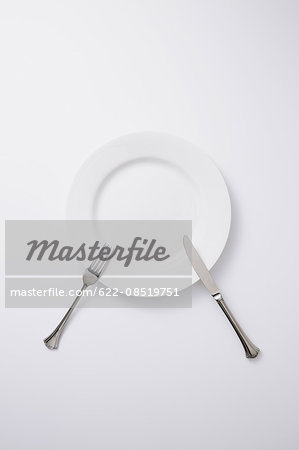 Empty plate and cutlery