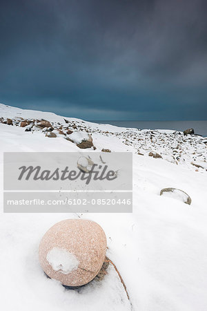 Rocks in snow