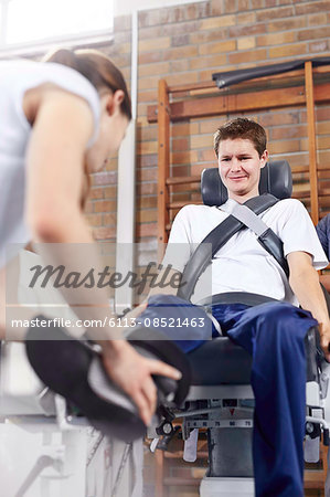 Man receiving physical therapy