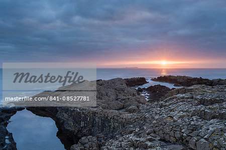 Sunrise at Bamburgh, Northumberland, England, United Kingdom, Europe