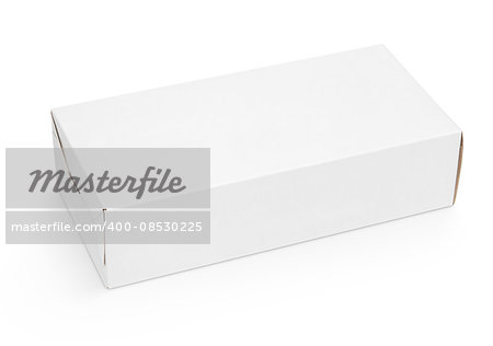 Blank cardboard box isolated on white background with clipping path