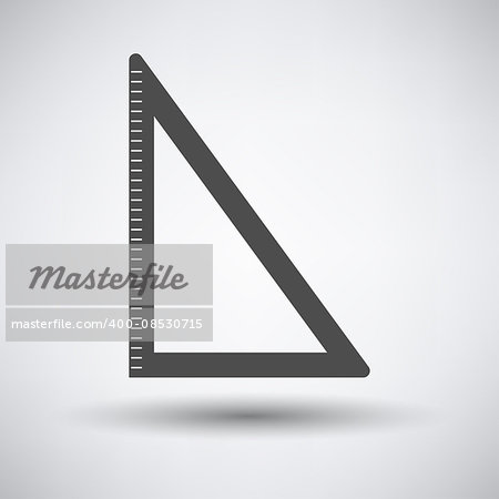 Triangle icon on gray background with round shadow. Vector illustration.