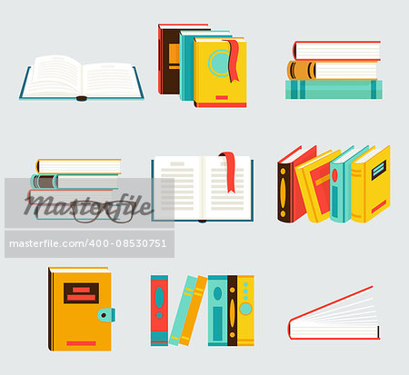 A set of books. Simple and minimalist style. It can be used as an icon or design element