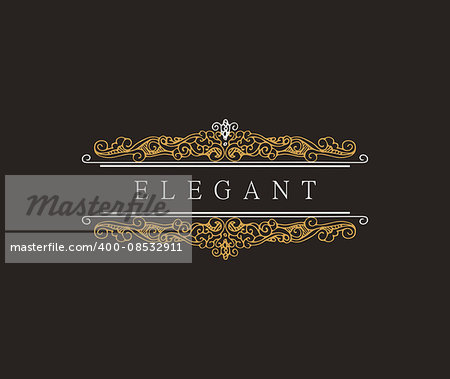Monogram classic logo template with elegant ornament elements. Luxury elegant design for cafe, restaurant, boutique, hotel, shop, jewelry. Vector retro elements