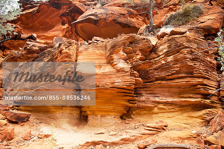 Ancient red rock formation at Kings Creek Walk, Watarrka National Park, Kings Canyon, Northern Territory, Central Australia