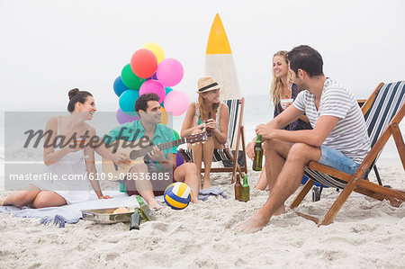 Group of friends having a small party