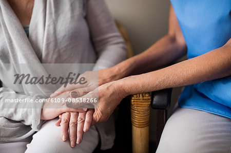 Nurse taking care of a senior woman