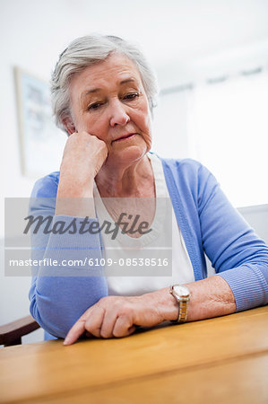 Thoughtful senior woman