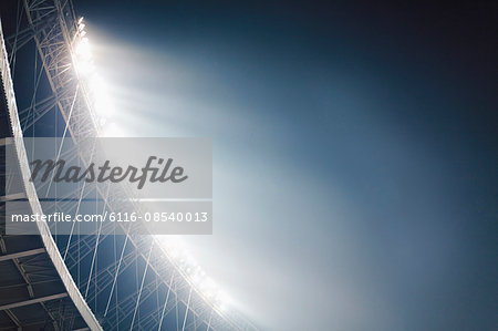 View of stadium lights at night