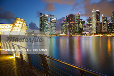 Skyline across Marina bay, Singapore, Southeast Asia