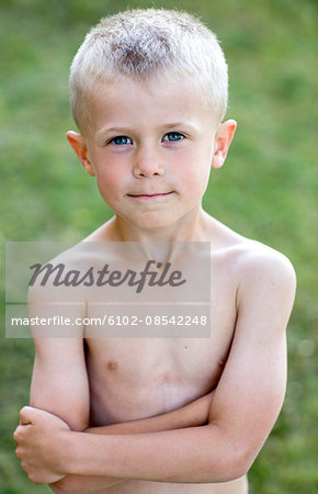 Portrait of a boy without T-shirt