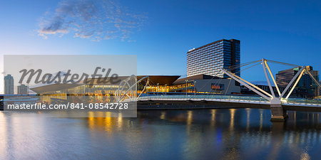 Seafarers Bridge and Convention Centre at dawn, Melbourne, Victoria, Australia, Pacific