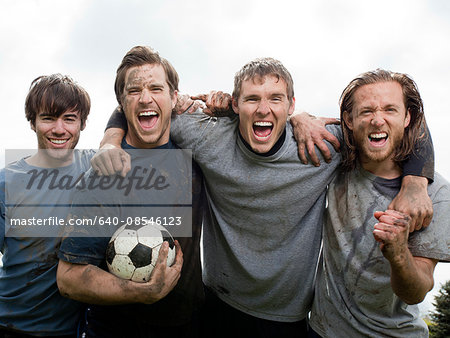 USA, Utah, Provo, Men playing football