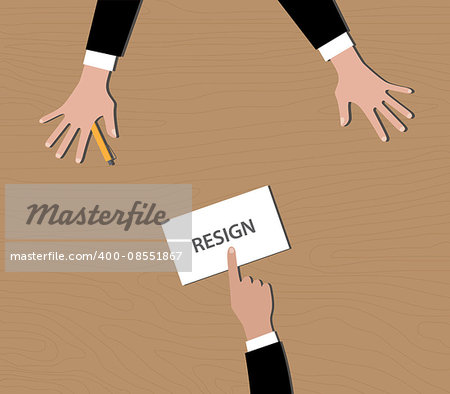 resignation give resign letter to bos vector illustration