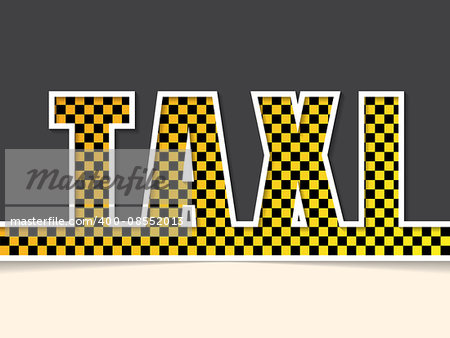 Checkered taxi text background template design  with copy space