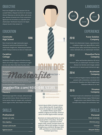 Modern resume cv curriculum vitae template design with business suit