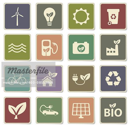 Alternative energy vector icons for web sites and user interface