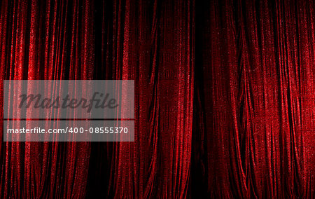 theater curtain scene, red