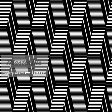 Seamless geometric op art pattern. Lines texture. Vector art.