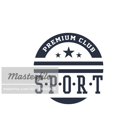 Classic Sport Premium Club  Black And White Vintage Design Isolated On White Background Vector Print